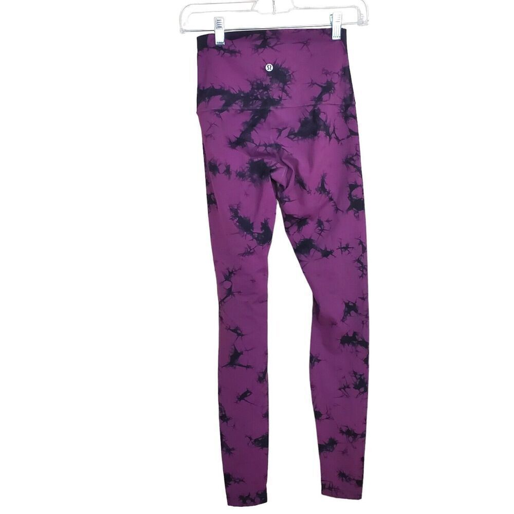 Lululemon sz 4 Wunder Under High Rise full length legging Shibori purple tie dye